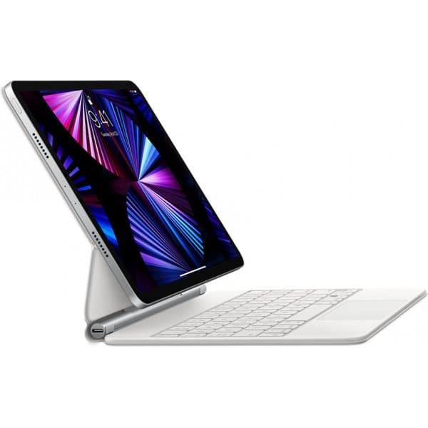 Apple Magic Keyboard 11" iPad Air (M2) -tangentbord och skydd, vitt (MJQJ3)