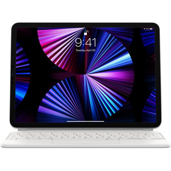 Apple Magic Keyboard 11" iPad Air (M2) -tangentbord och skydd, vitt (MJQJ3)