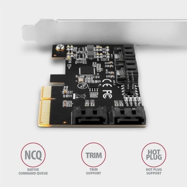 AXAGON PCES-SA4X4 PCIe-kontroller 4X intern SATA 6G-port + LP - 8595247906977