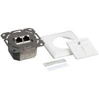 Logilink - samledåse, planmonteret - RJ-45 X 2 - RAL 9003, Signal White (NP0123)