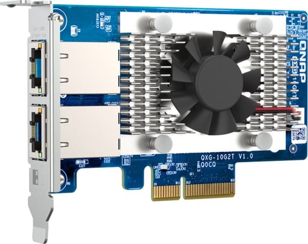 QNAP QXG-10G2T, intern, trådbunden, PCI Express, Ethernet, 10 000 Mbit/s, grön