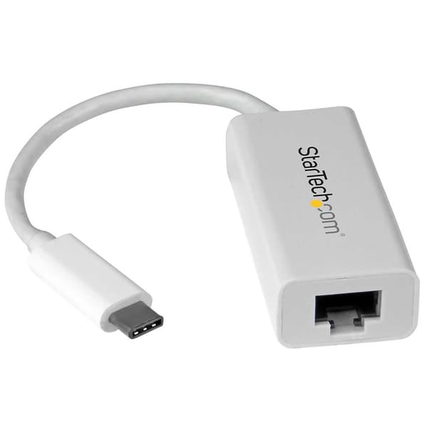 StarTech.com USB-C til Gigabit-netværksadapter - USB 3.1 Gen 1 (5 Gbps) - Hvid - Netværksadapter - USB Type-C - Gigabit Ethernet - hvid (US1GC30W)