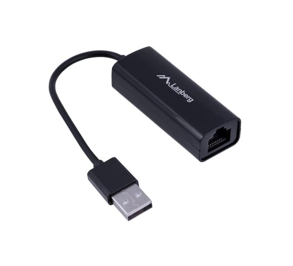 Lanberg NC-0100-01 -kaapeliliitäntä/sukupuolisovitin USB-A RJ-45 musta