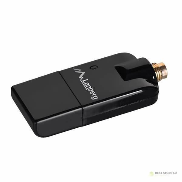 Lanberg N150 NC-0150-WE nätverkskort (USB 2.0, WiFi-antennkontakt)
