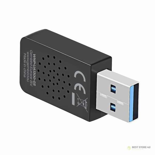 GEMBIRD LANGATON KAKSITAAJUINEN USB WIFI AC1300 -VERKKOSOVITI
