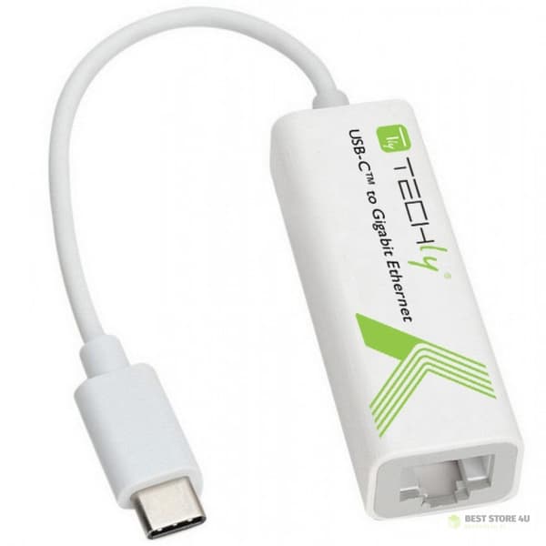 TECHLY VERKKOKORTTISOVITIN USB-C 3.1 - RJ45 GI