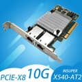 Miniatyrbild 6 av 8: NÄTVERKSKORT Dubbelt RJ45 10 GB PCI Express LÅG Snabbt Internet