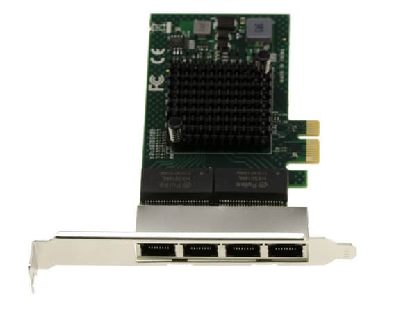 PCIe x1 nätverkskontrollkort 4 RJ45-portar QUAD LAN GIGABIT ethernet 10 100 1000Mb 1G - BroadCom BCM5719 - Låg och hög profil