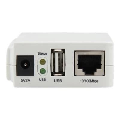 STARTECH USB 2.0 Wireless N Print Server - 10/100 Mb/s Ethernet-port - 802.11 b/g/n och 150 Mb/s - Vit