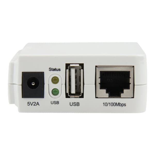 STARTECH USB 2.0 Wireless N Print Server - 10/100 Mb/s Ethernet-port - 802.11 b/g/n och 150 Mb/s - Vit