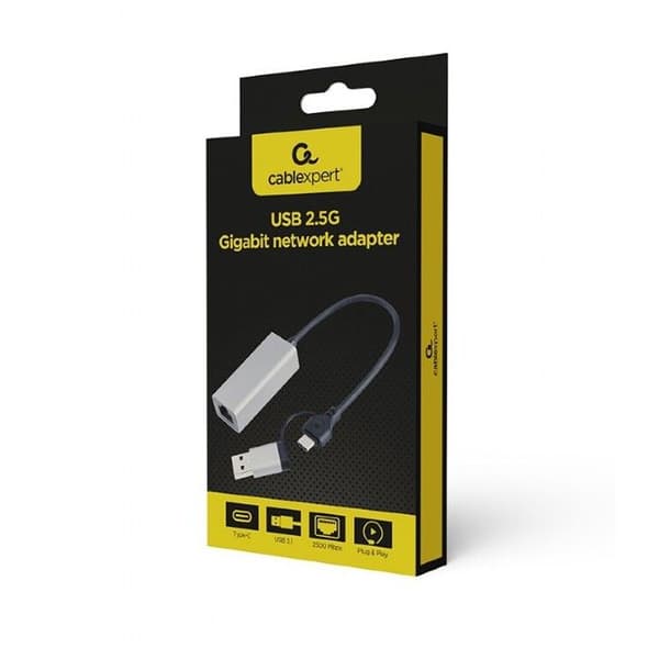 USB-A/C 3.0 nätverkskort till RJ45 Gigabit Gembird