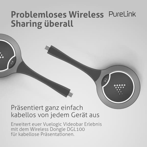 PureLink Vuelogic Dongle utan Trådar för Videobar VB300, USB-C, Videotransmission 1080p, Dubbelband, Lätt att Använda, Plug and P