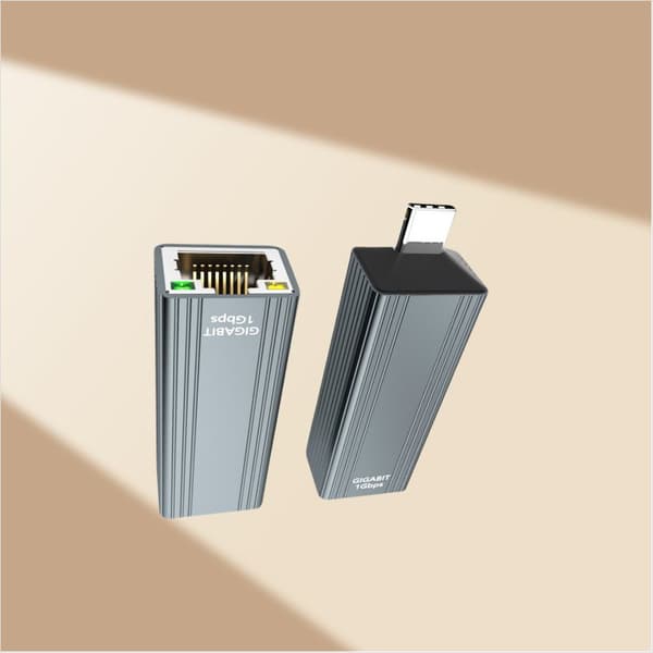 INF USB-C till Gigabit Ethernet-adapter - Elegant aluminiumdesign