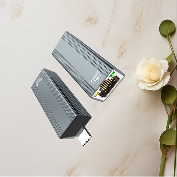 INF USB-C till Gigabit Ethernet-adapter - Elegant aluminiumdesign