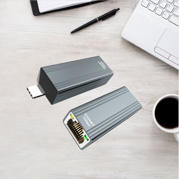 INF USB-C till Gigabit Ethernet-adapter - Elegant aluminiumdesign