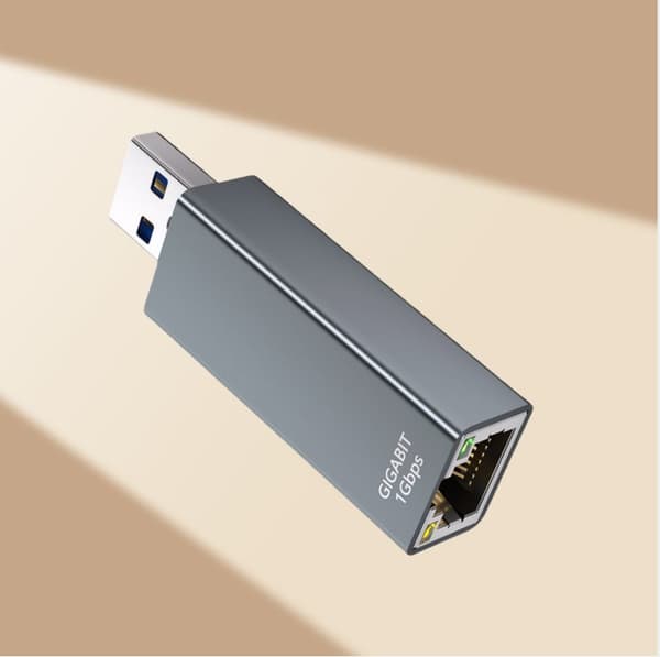 INF DK03 USB till Gigabit Ethernet-adapter - Rymdgrå
