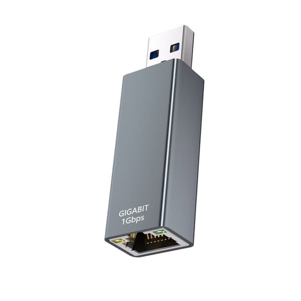INF DK03 USB till Gigabit Ethernet-adapter - Rymdgrå
