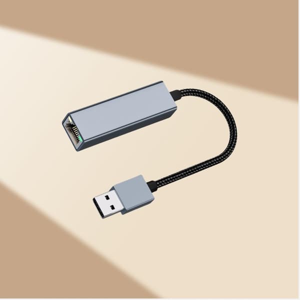 INF ATO USB till Gigabit Ethernet-adapter - Grå, Kompakt Design