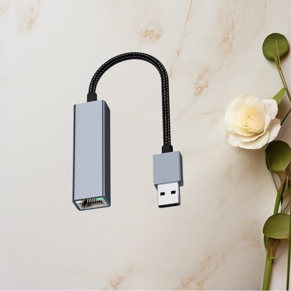 INF ATO USB till Gigabit Ethernet-adapter - Grå, Kompakt Design