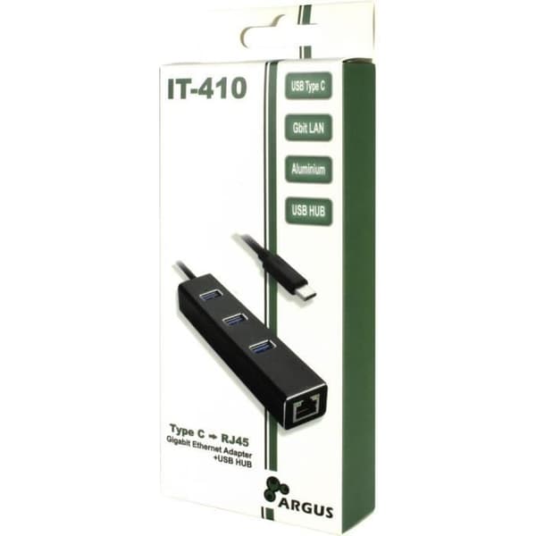 Inter-Tech ARGUS IT-410, USB 3.0 (3.1 Gen 1) Typ-C, RJ-45, USB 3.0 (3.1 Gen 1) Typ-A, 1000 Mbit-s, Gigabit Ethernet, IEEE 802.