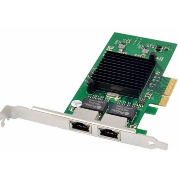 GIGABIT PCIE NÄTVERKSKORT CHIPSET: INTEL®82576EB 2 X RJ45 PORT (COPPE Grön