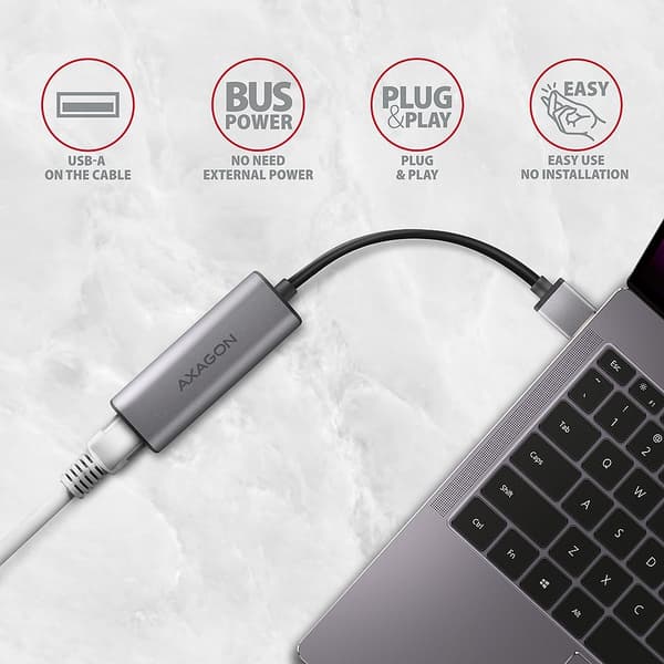 Axagon ADE-25R -verkkokortti Sisäinen Ethernet 5000 Mbit/s Harmaa