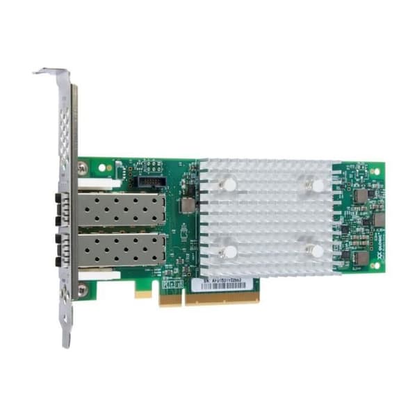 Lenovo ThinkSystem QLogic QLE2742 PCIe 3.0 x8 lågt profil busvärd 32Gb Fibre Channel SFP+ x 2 för ThinkSystem…- USED Grön, Grå