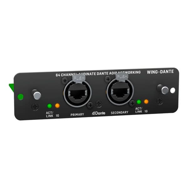 Wing-extensionskort för Audinate Dante AoIP-nätverk 64 x 64 kanaler Behringer