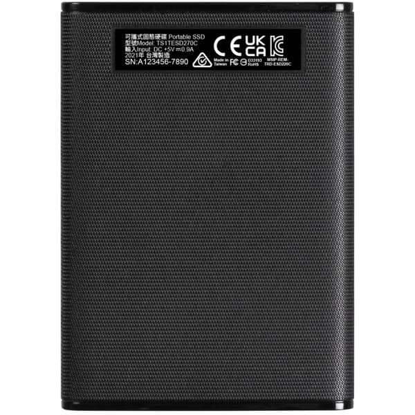 Transcend Portabel SSD ESD270C USB-C 2TB (R520/W460) Svart