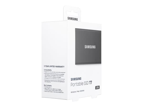 Samsung Bærbar SSD T7 SSD MU-PC2T0T 2 TB USB 3.2 Gen 2