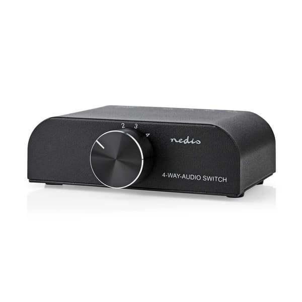 Nedis Analog Audio switch | 4-Port port(s) | Anslutningsingång: 1x 3.5 mm Audio Input / 3x (2x RCA Hona) | Anslutningsutgång: 1x (2x RCA Hona) | Instr