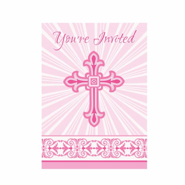 Unique Party Radiant Cross Paper Design Dopningsfestinbjudningar (8 stycken)