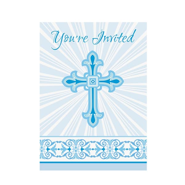 Unique Party Radiant Cross Paper Design Dopningsfestinbjudningar (8 stycken)