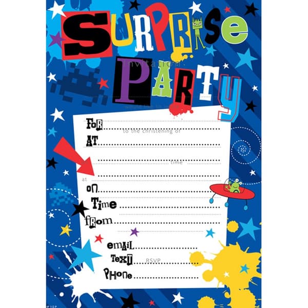 Simon Elvin Open Surprise Party Invites Hanging Pads Multicoloured One Size