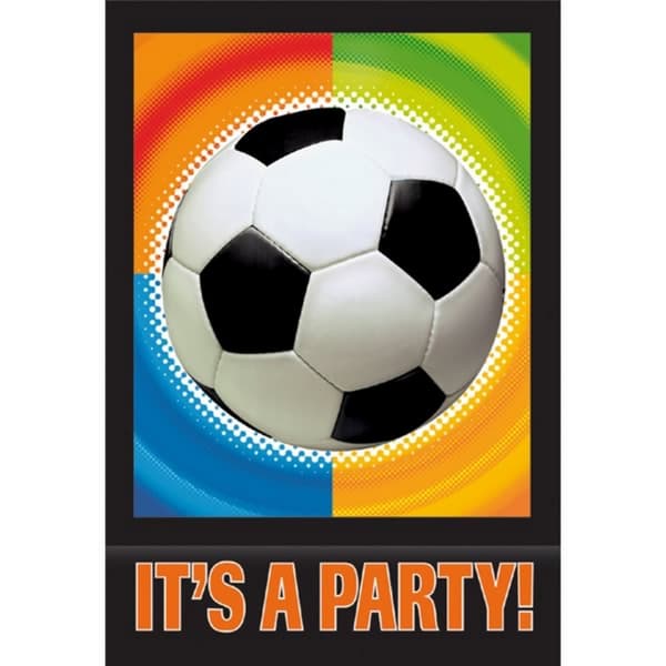 Amscan Invites - Championship Soccer Black/Orange/Green/Blue One Size