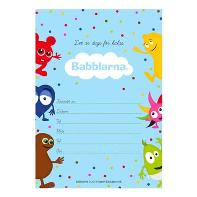Indbydelseskort Babblarna