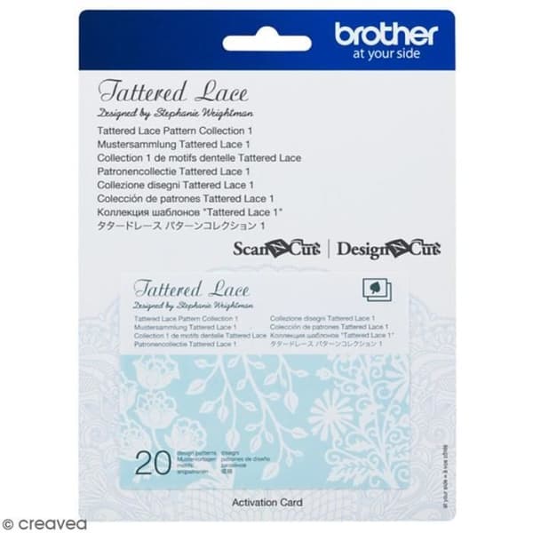 Accessoar Scan'n'Cut - BROTHER - Tattered Lace-kort 1 - 20 spetsmönster - DIY-bröllop - Kreativa utskärningar