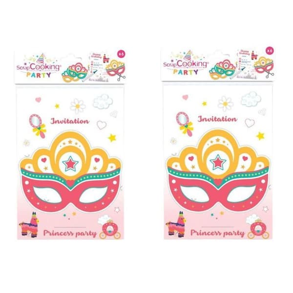 12 utskurna inbjudningskort - Princess