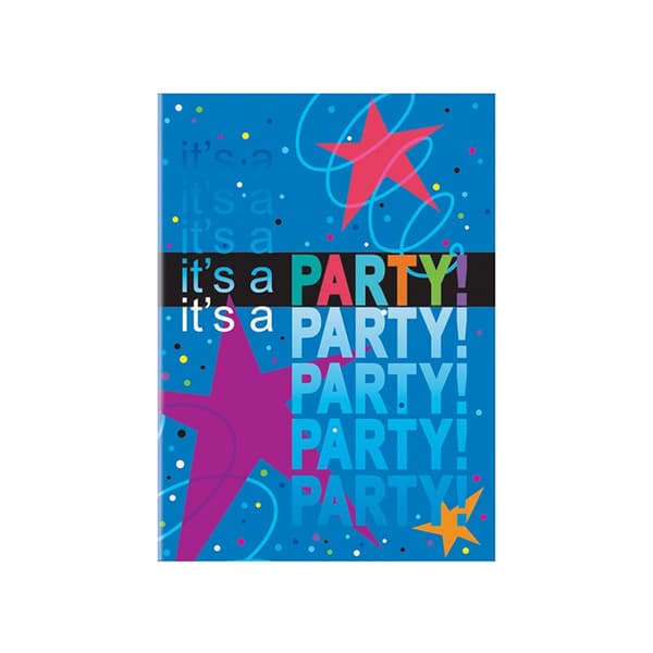 Unique Party Kosmiske fødselsdagsinvitationer (pakke med 8) Blue One Size