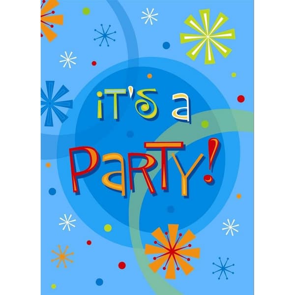 Unique Party Stellar Birthday Invitations (Pack of 8) Blue One Size
