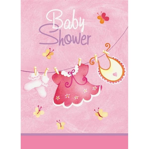 Unique Party Clothesline Baby Shower Invitations (Pack of 8) Pink One Size