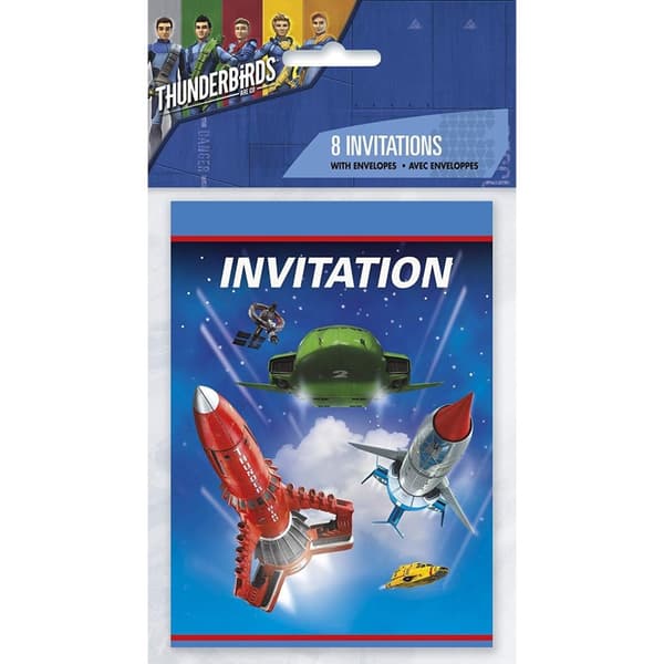 Thunderbirds Paper Invitations (Pack of 8)