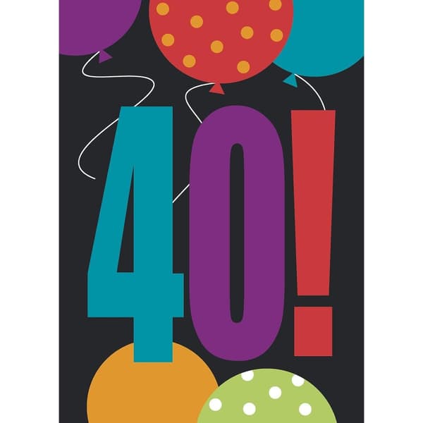 Unique Party Cheer 40th Birthday Invitations (Pack of 8) Multicoloured One Size