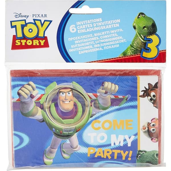 Toy Story 3 Come To My Party! Invitations (Pack of 6) Multicoloured One Size