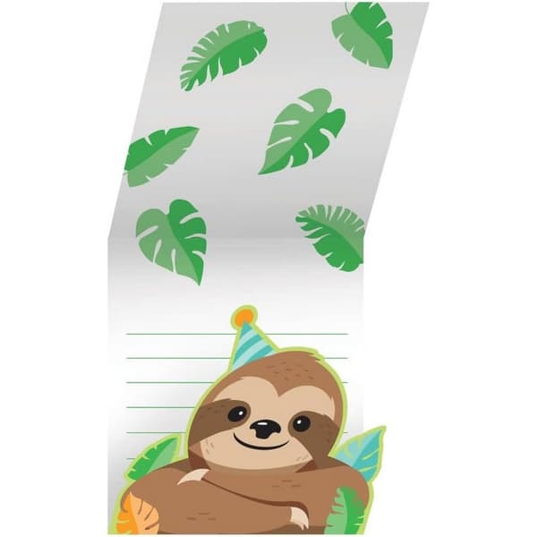 Creative Party Happy Sloth Invitations (Pack of 8) White/Brown/Green One Size