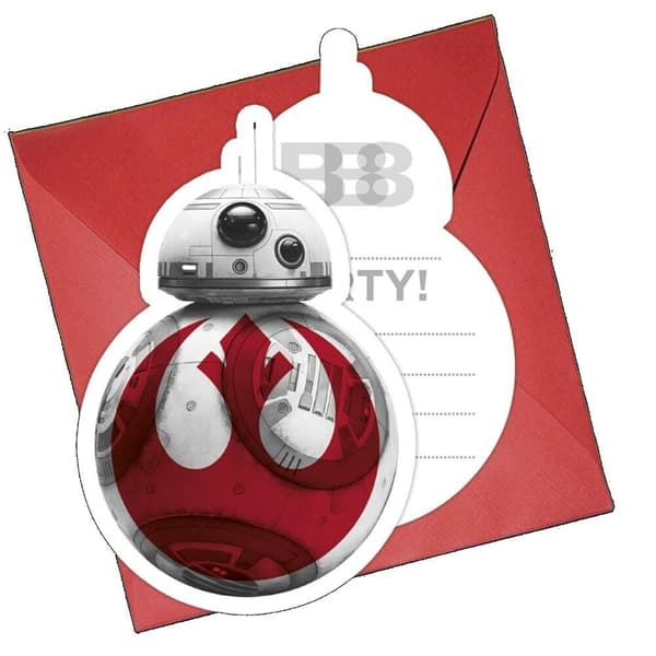 Star Wars: The Last Jedi Invitations (Pack of 6) Red/White/Black One Size