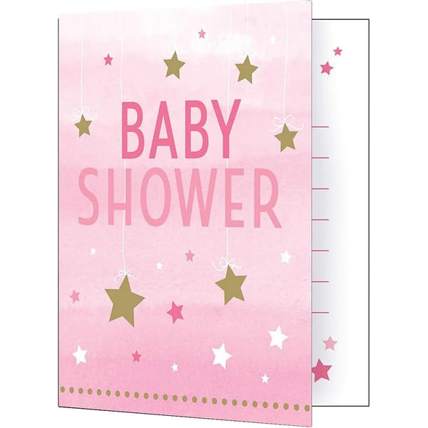 Creative Party Twinkle Little Star Baby Shower Invitations (Pack of 8) Pink/White One Size