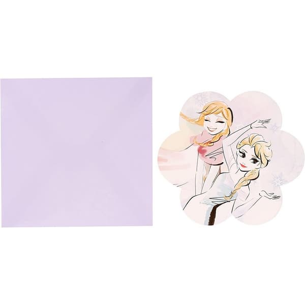 Frozen Die Cut Invitations (Pack of 8) Purple/Cream One Size