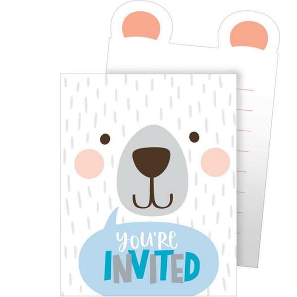 Creative Party Bear Birthday Invitations (Pack of 8)