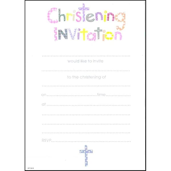 Simon Elvin Christening Invitations (Pack of 20) White/Pink/Yellow One Size